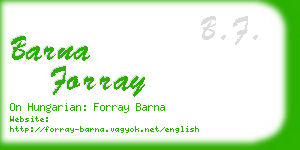 barna forray business card